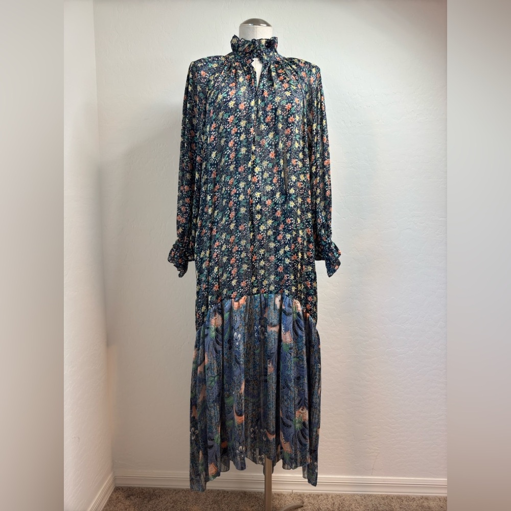 Floral Maxi Peasant Long Sleves Dress